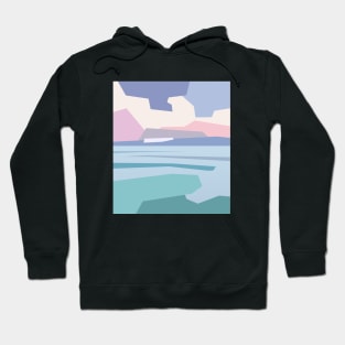 Minimalistic landscape with cloudy sky and the sea. Hoodie